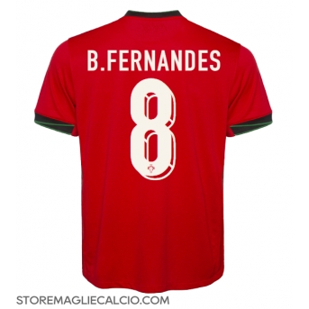 Portogallo Bruno Fernandes #8 Maglia Gara Casa Repliche Europei 2024